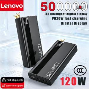 레노버 500000mAh 대용량 보조배터리 120W 초고속 충전 휴대용 스마트폰 야외용
