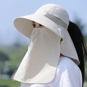 KJP 자외선차단썬캡 일체형 여성골프 햇빛가리개 챙 넥커버 플랩캡 물놀이