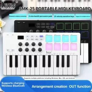 IRIN 25키 미디 컨트롤 키보드 SMK25 미니 USB 휴대용 컨트롤러 충전식 부품