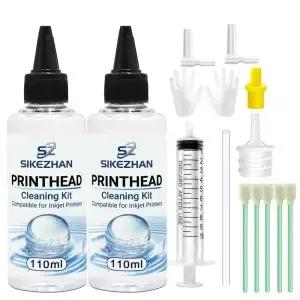 110ml 프린트헤드 청소 키트 SIKEZHAN 액체 세척액 세트 모든 잉크젯 프린터용 막힌 노즐 제거 도구