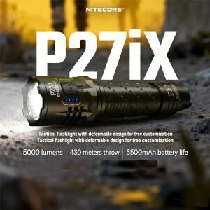 NITECORE P27iX 5000 루멘 전술 손전등 맞춤형 가변 빔 패턴 군용 USB-C 트로크 라이트