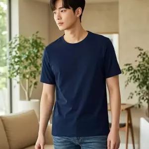 남자 여성 면 반팔 티 여름 무지 기본 티셔 여자티