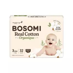 보솜이 리얼코튼 팬티 기저귀 오가니크 중형 32개입 1팩 GST 보솜이 리얼코튼 오가니크 팬티 대형 30개입x1팩 팬티기저귀 MNS