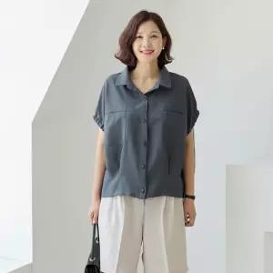 김여사, (무료배송) (빅사이즈)(신상)(66-99) 로엔 포켓 가오리 셔츠 3NB606120 엄마옷 중년여성 50대 60대