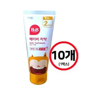 비앤비 베이비 치약 겔타입 딸기맛 (무불소) 60g x 10개
