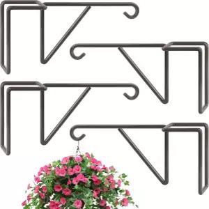 비닐 펜스 4팩 야외용 튼튼한 갈색 식물 걸이 울타리 꽃바구니 새 모이통 조명 수영장 장비