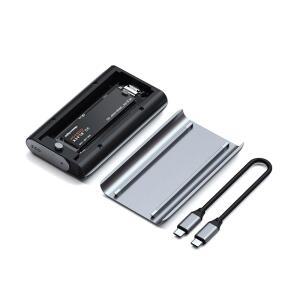 Satechi M.2 인클로저, USB4 NVMe SSD 프로 인클로저, 40Gbps, 최대 16TB, 실리콘 핀이 있는 알루미늄 인클로저, 폴리카보네이트 케이스, USAP SSD 트림 사이즈 2280 /2260 /2242 /2230mm (SSD 미포함)