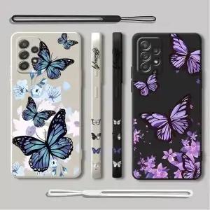 삼성 용 레트로 나비 휴대폰 케이스 A42 A52s A53 A11 A12 A13 A21s A22 A23 A24 A25 A32 A33 A34 A54 4G