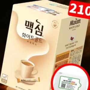 맥심 화이트골드 커피믹스 210T+ 물티슈 증정
