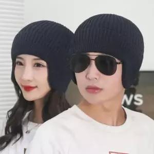 D 니트 융털 귀덮개 비니