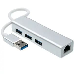 노트북 인터넷연결 USB2.0허브겸 랜카드 랜선연결 컨버터