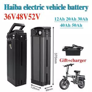 전기자전거배터리 접이식 자전거 배터리 36V 48V 52v 저방전 20000mAh 18650 리튬 12Ah 60Ah 전자 자동차