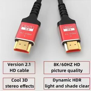 8K 초고속 HDMI 케이블 2.1 48Gbps 1M/1.5M/2M 8K@60Hz 지원 eARC 및 돌비 비전 PS5 호환