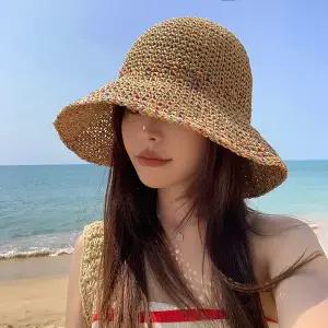 야구 모자 등산 볼캡 여성 여자 여름 태양 얼굴을 드러내는 빨대 미니 소형 버킷 햇 큰 챙 햇빛가리개 및