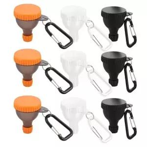 9개 단백질 파우더 깔때기 세트 50ml 휴대용 미니 병 카라비너 및 운동 피트니스 여행용 강화 캡