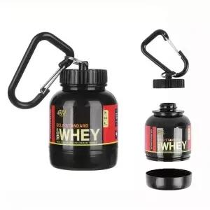 100ML 야외 스포츠 미니 휴대용 단백질 컨테이너 분말 병 유장 키 체인 깔때기 의학 상자 작은 물 컵