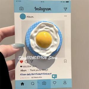 귀여운 3D 계란 모양 마그네틱 폰 홀더, 거치대, 그립톡, 아이폰 16, 15용 맥세이프 액세서리, 스마트톡