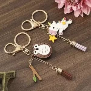 [하프클럽/]키링 열쇠고리 2종세트부엉이 유니콘 애니멀 티니키링