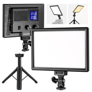 NEWER 9인치 LED 비디오 조명 패널 미니 책상 삼각대 스탠드가 있는 디밍 가능 DSLR 카메라 소프트 조명 USB 타입 C 포트 스튜디오 사진 비디오 녹화 라이브 스트리밍을 위한 3200K~560K CRI95+ NL-116AI