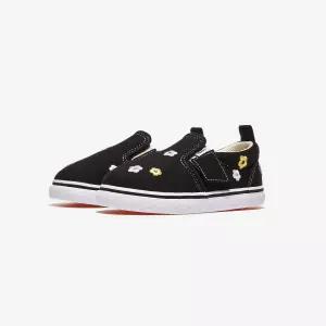 반스 슬립온 토들러 BLK WHT FLW 키즈 운동화 스니커즈