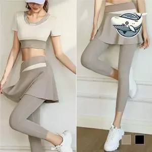 여성 요가 복장 스커트 레깅스 트레이닝 운동복