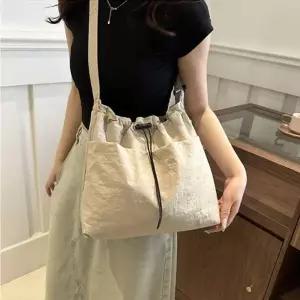 스트링 숄더백 패브릭 버킷백 데일리가방 캔버스 미니