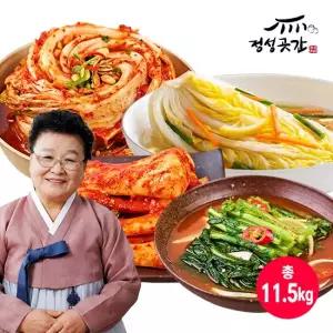 [4종] 정성곳간 강순의 명인 김치 포기6.5kg+총각2kg+열무2kg+유자백김치1kg