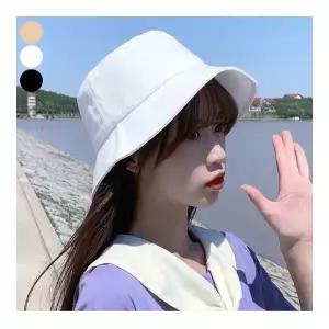여자 버킷햇 무지 면 벙거지모자 소두 이 여성 래퍼