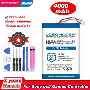 Sony PS5 컨트롤러 용 LOSONCOER 4000mAh LIP1708 배터리 DualSense 게임 충전식 내장 리튬
