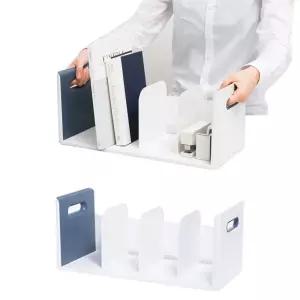 4단 학생용 책상 책꽂이 북앤드 47.7x20cm 1개 네이비수납 서랍 사무실 책장 미니 정리함 이동식