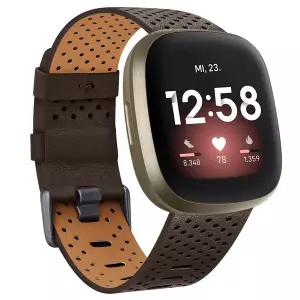 Fitbit Versa 3 Sense 2 밴드 가죽 스마트 시계 4 스트랩 교체 용 팔찌