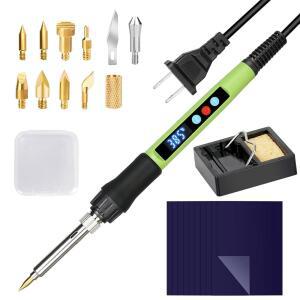 우드 버닝 키트, 100W 전문 우드 버닝 펜 도구, LED 디스플레이가 있는 DIY 크리에이티브 도구 온도 조절 스위치 180~500 , 엠보싱, 조각, 파이로그래피용 우드 버너, 초보자, 성인에게 적합
