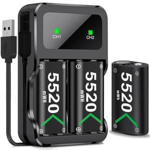 Xbox One/Xbox Series X/S 컨트롤러에 호환되는 DXKK 3x5520mWh 배터리 팩, One S/One X/One 엘리트 액세서리용 충전식