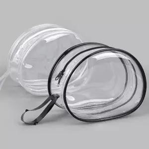 PVC 라운드 투명 보관 케이스 파우치