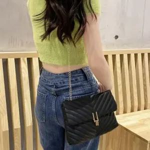 디자인 스퀘어 퀄팅 기저귀 미니 백여성 토트백 깔끔 가방 체인 캔버스백 숄더백 여성