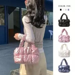 여성 가벼운 시즌템 여성 미니백 손가방 퀼팅백 패딩 4color) 595 미니 토트백 여성토트백