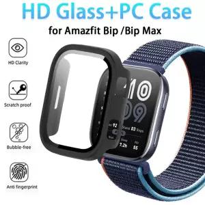 Amazfit Bip Max용 유리PC 케이스 스크린 프로텍터 6 쉘 액세서리용 긁힘 방지 필름 범퍼 보호 커버
