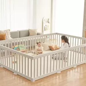 아누리 모던베이비룸 안전울타리 안전가드 퀸 150x200(12p) 매트미포함