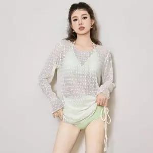 슈트 뱃살 커버업 수영복 긴팔 슬림 레이스 비키니 세트
