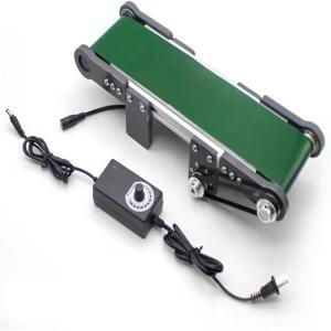 DC 12V 미니 데스크탑 컨베이어 벨트 속도 조절 가능 DIY 엘리베이터 모델 마찰 실험 장치 0-116RPM, 350x1