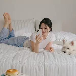 린넨엔어너더 Aller Better 패턴 다운필 차렵이불 풀세트 SS 이불+패드+베개커버)