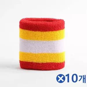 TBZ 땀닦이 기본 스포츠 손목밴드 레드라인x10개 운동용품 WFNNQMH