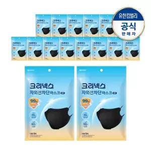 [크리넥스] 자외선차단 마스크 대형 블랙 5PX15개