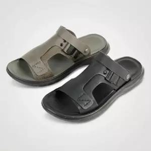 [타미나][모피어스]2WAY초경량 쿠션  남성 가죽 슬리퍼샌들 BKCA9925 (50841781)