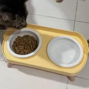 애완견 2구 그릇 미끄럼방지 사료 식기 급식 강아지 고양이 보올