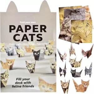 귀여운 고양이 종이접기 종이 키트 접을 수 있는 3D DIY 50장의 다채로운 시트 초보자를 위한 쉬운 공예품