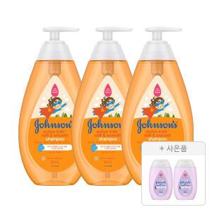 존슨즈 키즈 소프트 앤 스무디 샴푸 500ml, 3개+증정(아비노베이비 데일리 로션 30g, 2개)