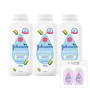 존슨즈 콘스타치 파우더 200g, 3개 + 증정(베드타임 로션 100ml, 2개)