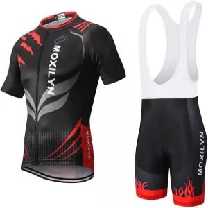 목실린 남성 사이클링 저지 세트 자전거 반바지와 슈트 9D 패딩 빕스 MTB 셔츠 반팔 의류