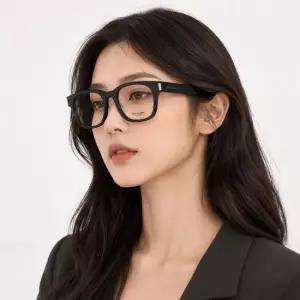 생로랑 안경테 SL 722J 001 스퀘어 뿔테 아시안핏 안경